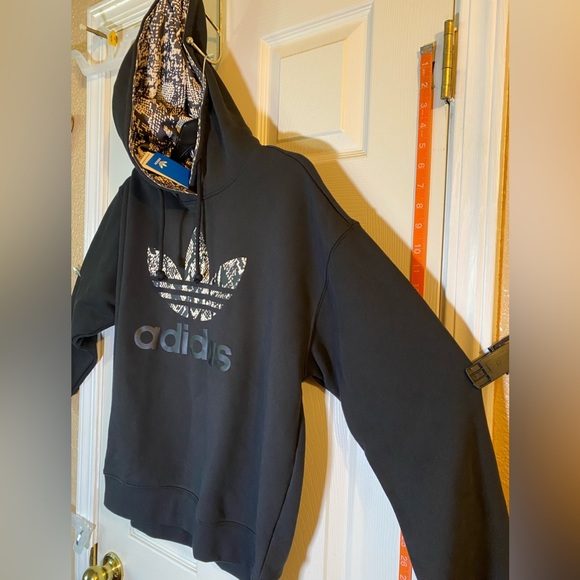 Adidas Originals Sz M Hoodie Logo Sweatshirt Women’s IC6076 Black $65 NWT - Picture 3 of 8